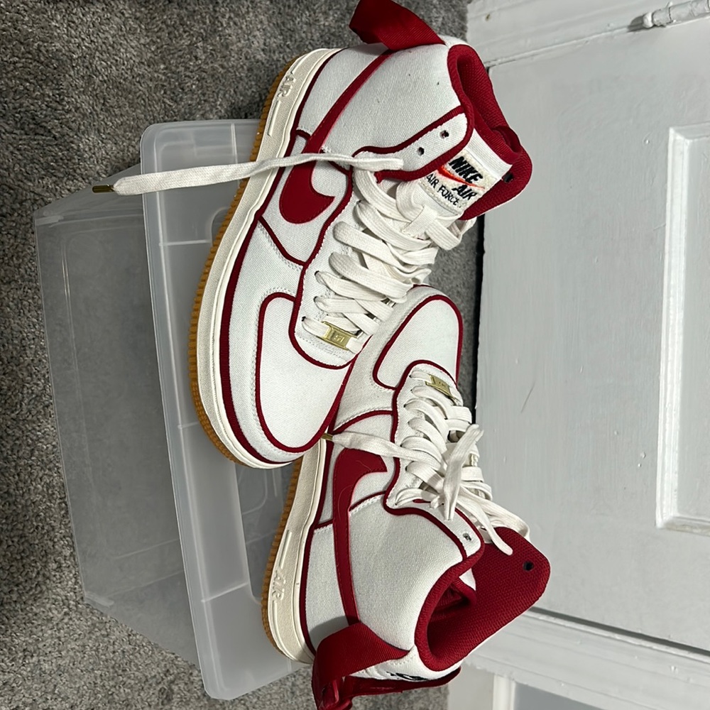 Nike Air Force 1 canvas high top size 7.5 men/9 women.